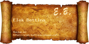 Elek Bettina névjegykártya